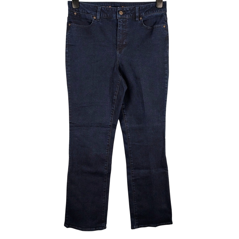 Talbots Womens SZ 10 Heritage Bootcut Jeans Dark Wash Cotton Stretch Classic